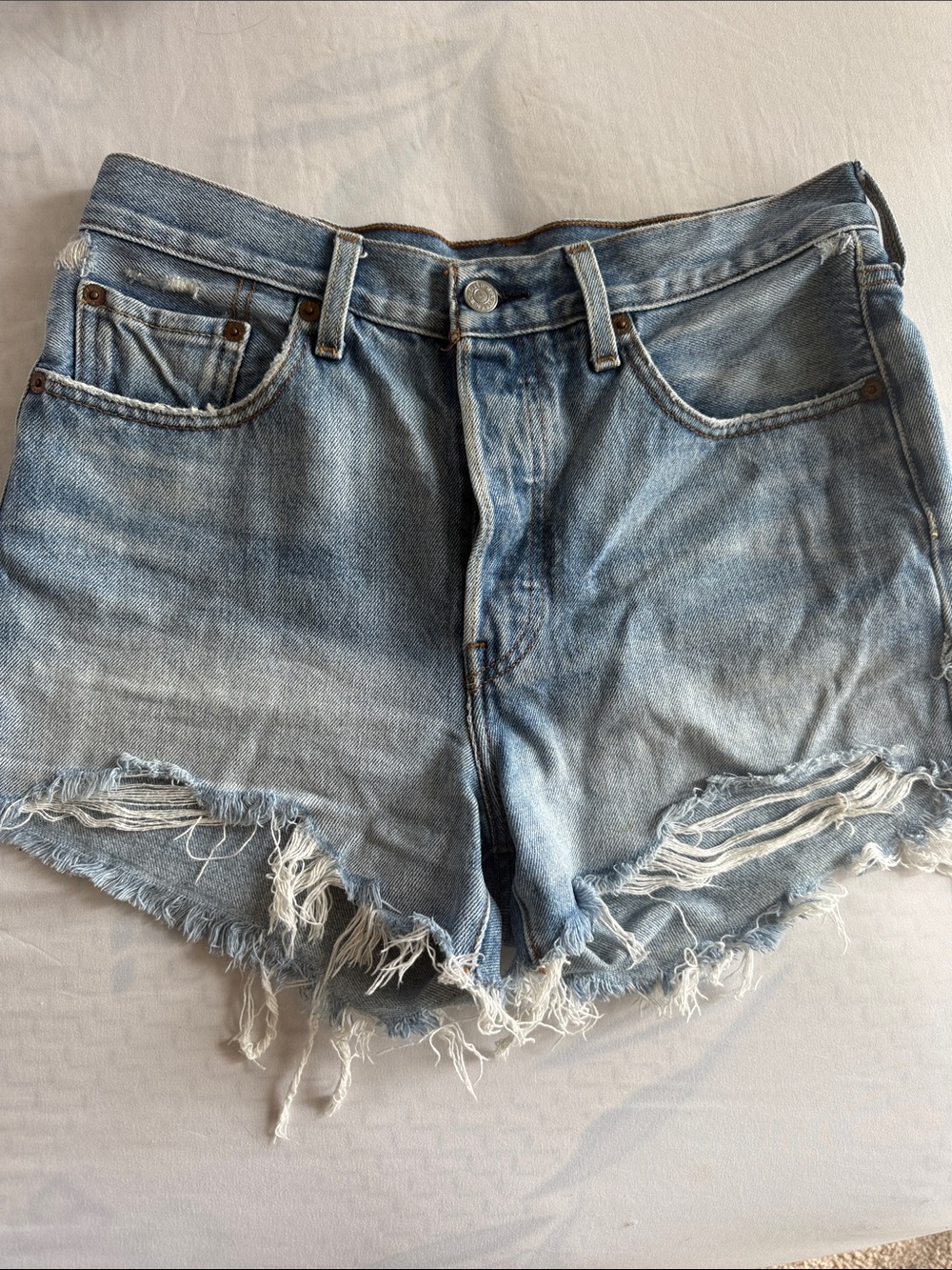 Levi’s 501 Women's Light Wash Distressed Denim Shorts